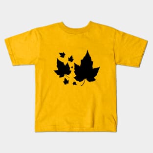 Beautiful Maple leaves silhouettes Kids T-Shirt